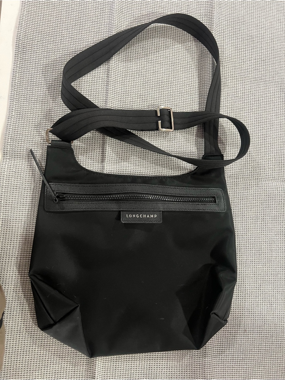 Longchamp Black Nylon Crossbody Messenger Bag